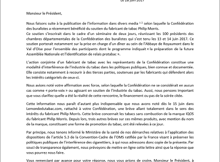 Lettre ouverte à Monsieur Pascal Montredon, Président de la Confédération des buralistes