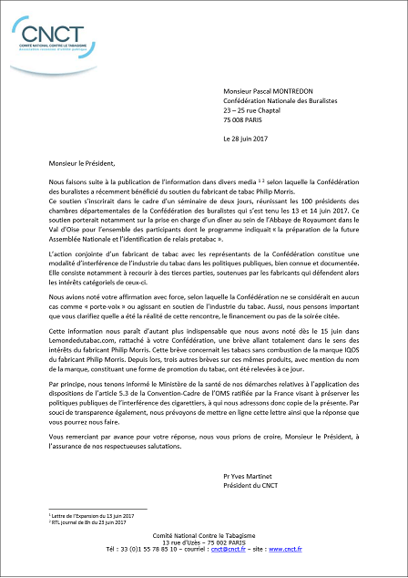 Lettre ouverte à Monsieur Pascal Montredon, Président de la Confédération des buralistes